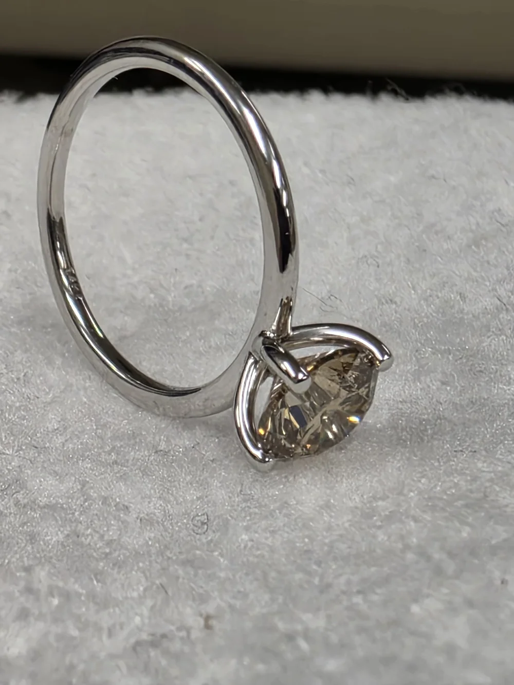 1.50ct. Champagne Diamond Solitaire Ring In 14kt. White Gold